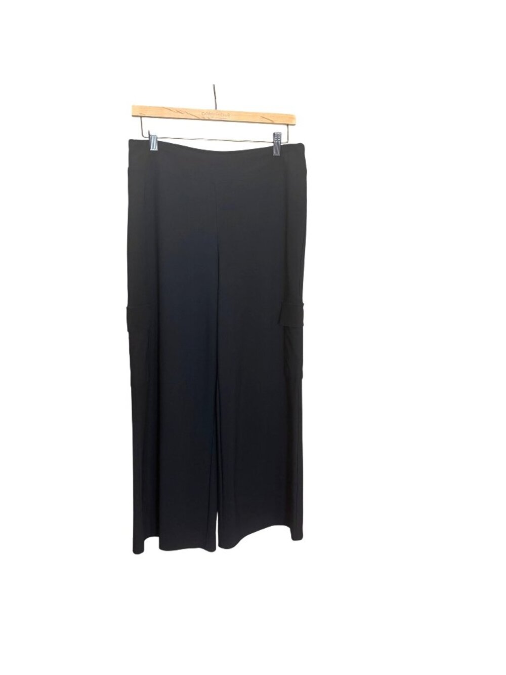 Boston Proper Black High Rise Wide Leg Cargo Crop Pants Medium